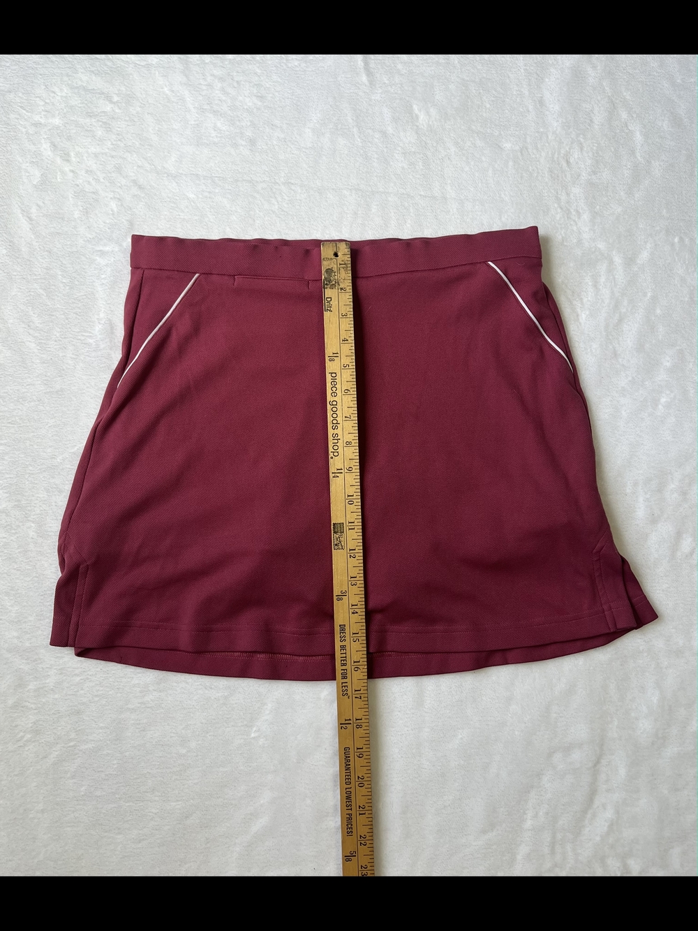 Women's Burgundy Active Skort with Contrast Piping - Picture 4 of 5